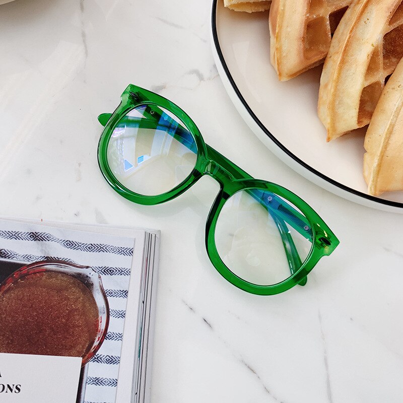 Vintage Round Glasses Frame For Womens Men Women Oversized Eyewears Large Jelly Clear Lens Optical Spectacle Frames