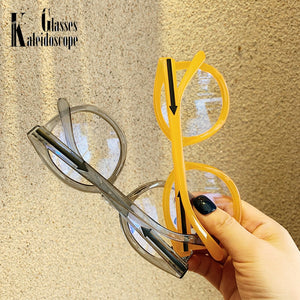 Vintage Round Glasses Frame For Womens Men Women Oversized Eyewears Large Jelly Clear Lens Optical Spectacle Frames