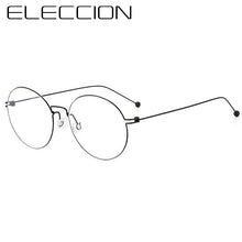 Load image into Gallery viewer, Vintage Round Glasses Frame Women Pure Titanium Myopia Optical Prescription Eyeglass Frame Man 2023 Screwless Eyewear Korea