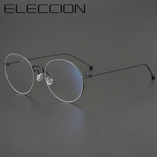 Load image into Gallery viewer, Vintage Round Glasses Frame Women Pure Titanium Myopia Optical Prescription Eyeglass Frame Man 2023 Screwless Eyewear Korea