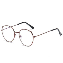 Load image into Gallery viewer, Vintage Round Glasses for Women Cute Cat Ear Classic Metal Flat Mirror Optical Spectacles Frame Unisex Vision Care Eyeglasses