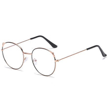 Load image into Gallery viewer, Vintage Round Glasses for Women Cute Cat Ear Classic Metal Flat Mirror Optical Spectacles Frame Unisex Vision Care Eyeglasses