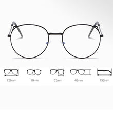 Load image into Gallery viewer, Vintage Round Glasses for Women Cute Cat Ear Classic Metal Flat Mirror Optical Spectacles Frame Unisex Vision Care Eyeglasses