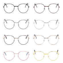 Load image into Gallery viewer, Vintage Round Glasses for Women Cute Cat Ear Classic Metal Flat Mirror Optical Spectacles Frame Unisex Vision Care Eyeglasses