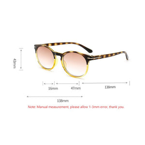Vintage Round Gradient Brown Lens Reading Glasses Men Women Spring Hinge Presbyopic Eyeglasses Diopter Hyperopia +1.0-+4.0