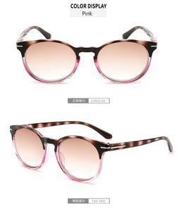 Vintage Round Gradient Brown Lens Reading Glasses Men Women Spring Hinge Presbyopic Eyeglasses Diopter Hyperopia +1.0-+4.0