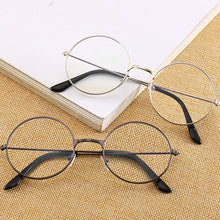 Load image into Gallery viewer, Vintage Round Metal Frame  Personality College Style Clear Lens Eye Glasses Frames blue-light eye protection mobile phone game