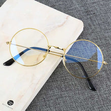 Load image into Gallery viewer, Vintage Round Metal Frame  Personality College Style Clear Lens Eye Glasses Frames blue-light eye protection mobile phone game