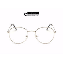 Carica l&#39;immagine nel visualizzatore di Gallery, Occhiali da vista rotondi vintage in metallo con montatura per occhiali da uomo/donne ovali trasparenti con montatura per occhiali nera/argento/oro/marrone/grigio 