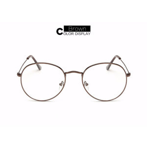 Occhiali da vista rotondi vintage in metallo con montatura per occhiali da uomo/donne ovali trasparenti con montatura per occhiali nera/argento/oro/marrone/grigio 