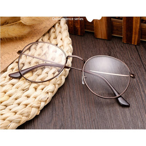 Occhiali da vista rotondi vintage in metallo con montatura per occhiali da uomo/donne ovali trasparenti con montatura per occhiali nera/argento/oro/marrone/grigio 