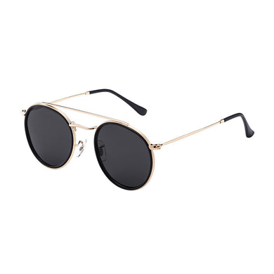 Vintage Round Polarized Sunglasses Men Women Double Bridge Metal Frame Sunglasses Driving UV400