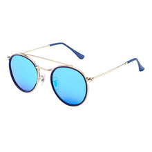 Load image into Gallery viewer, Vintage Round Polarized Sunglasses Men Women Double Bridge Metal Frame Sunglasses Driving UV400