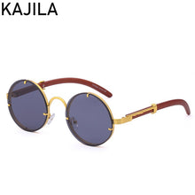 Load image into Gallery viewer, Vintage Round Punk Sunglasses Men 2023 Steampunk Sun Glasses For Women With A Box Rimless Sunglass Zonnebril Heren