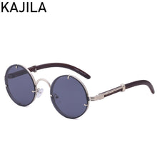 Load image into Gallery viewer, Vintage Round Punk Sunglasses Men 2023 Steampunk Sun Glasses For Women With A Box Rimless Sunglass Zonnebril Heren