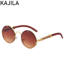 Load image into Gallery viewer, Vintage Round Punk Sunglasses Men 2023 Steampunk Sun Glasses For Women With A Box Rimless Sunglass Zonnebril Heren