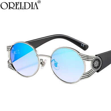 Vintage Round Punk Sunglasses Women Retro Colorful Sun Glasses Shades Eyewear Men  Brand Metal Frames Eyeglasses UV400