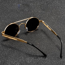 Load image into Gallery viewer, Vintage Round Sreampunk Sunglasses Women Men Brand Metal Sun Glasses Ladies UV400 Steam Punk Design Sunglass Male Female