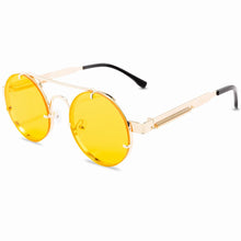 Load image into Gallery viewer, Vintage Round Sreampunk Sunglasses Women Men Brand Metal Sun Glasses Ladies UV400 Steam Punk Design Sunglass Male Female