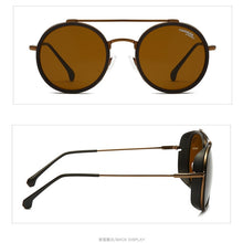 Load image into Gallery viewer, Vintage Round Steam Punk Sunglasses Men Women With Case Brand Retro Classic Driving Fishing Eye Sun Glasses gafas de sol hombre