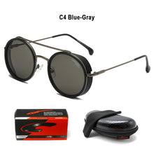 Load image into Gallery viewer, Vintage Round Steam Punk Sunglasses Men Women With Case Brand Retro Classic Driving Fishing Eye Sun Glasses gafas de sol hombre