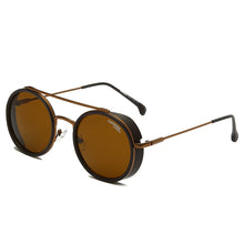 Load image into Gallery viewer, Vintage Round Steam Punk Sunglasses Men Women With Case Brand Retro Classic Driving Fishing Eye Sun Glasses gafas de sol hombre
