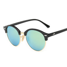 Load image into Gallery viewer, Vintage Round Sunglasses Women Brand Designer Retro Classic Sun Glasses Female Metal Half Frame Ladies Black Driving Eyewear