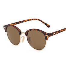 Load image into Gallery viewer, Vintage Round Sunglasses Women Brand Designer Retro Classic Sun Glasses Female Metal Half Frame Ladies Black Driving Eyewear