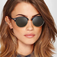 Load image into Gallery viewer, Vintage Round Sunglasses Women Brand Designer Retro Classic Sun Glasses Female Metal Half Frame Ladies Black Driving Eyewear
