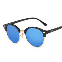 Load image into Gallery viewer, Vintage Round Sunglasses Women Brand Designer Retro Classic Sun Glasses Female Metal Half Frame Ladies Black Driving Eyewear
