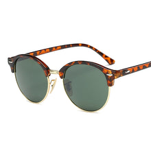Load image into Gallery viewer, Vintage Round Sunglasses Women Brand Designer Retro Classic Sun Glasses Female Metal Half Frame Ladies Black Driving Eyewear