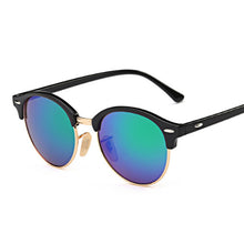 Load image into Gallery viewer, Vintage Round Sunglasses Women Brand Designer Retro Classic Sun Glasses Female Metal Half Frame Ladies Black Driving Eyewear