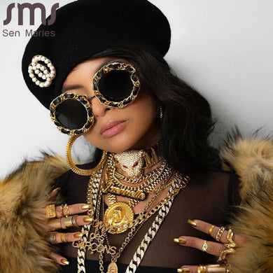 Vintage Round Sunglasses Women Girls Retro Steampunk Sunglasses Children  Brand Designer Eyeglasses Family Eyewear UV400