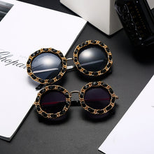 Load image into Gallery viewer, Vintage Round Sunglasses Women Girls Retro Steampunk Sunglasses Children  Brand Designer Eyeglasses Family Eyewear UV400