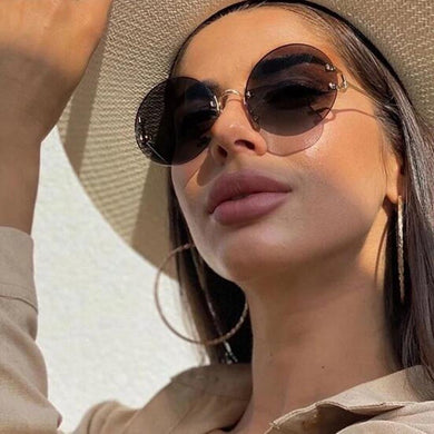 Vintage Round Sunglasses Women Ocean Color Lens Mirror Sun Glasses Female Brand Design Metal Frame Circle Glasses Modis Oculos
