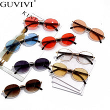 Load image into Gallery viewer, Vintage Round Sunglasses Women Small Frame Classic Sun Glasses Yellow Blue Lens Men Steampunk Eyeglasses Retro Shades Eyewear