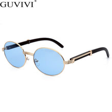 Load image into Gallery viewer, Vintage Round Sunglasses Women Small Frame Classic Sun Glasses Yellow Blue Lens Men Steampunk Eyeglasses Retro Shades Eyewear