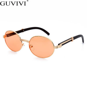 Vintage Round Sunglasses Women Small Frame Classic Sun Glasses Yellow Blue Lens Men Steampunk Eyeglasses Retro Shades Eyewear