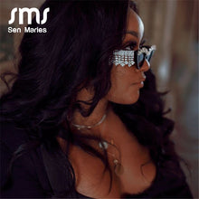 Load image into Gallery viewer, Vintage Sexy Red Women Tassel Diamond Sunglasses  Brand Designer Black Cat Eye Rhinestone Glasses oculos feminino