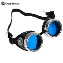 Load image into Gallery viewer, Vintage Silver Steampunk Goggles Glasses Welding Cyber Glasses #b5