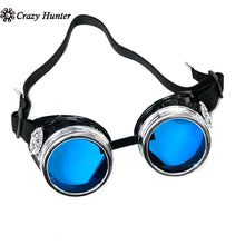 Load image into Gallery viewer, Vintage Silver Steampunk Goggles Glasses Welding Cyber Glasses #b5