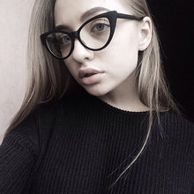 Load image into Gallery viewer, Vintage Small Cat Eye Glasses Frames Women 2023 Sexy Optical Computer Glasses Classic Black Eyeglasses Men