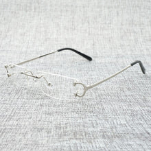 Load image into Gallery viewer, Vintage Small Clear Lens Glasses Men Rimless C Wire Sunglasses Oculos Square Shades for Women Outdoor Metal Frame Gafas