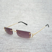 Load image into Gallery viewer, Vintage Small Clear Lens Glasses Men Rimless C Wire Sunglasses Oculos Square Shades for Women Outdoor Metal Frame Gafas