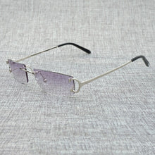 Load image into Gallery viewer, Vintage Small Clear Lens Glasses Men Rimless C Wire Sunglasses Oculos Square Shades for Women Outdoor Metal Frame Gafas