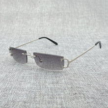 Load image into Gallery viewer, Vintage Small Clear Lens Glasses Men Rimless C Wire Sunglasses Oculos Square Shades for Women Outdoor Metal Frame Gafas