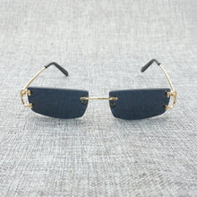 Load image into Gallery viewer, Vintage Small Clear Lens Glasses Men Rimless C Wire Sunglasses Oculos Square Shades for Women Outdoor Metal Frame Gafas