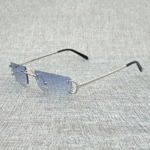 Load image into Gallery viewer, Vintage Small Clear Lens Glasses Men Rimless C Wire Sunglasses Oculos Square Shades for Women Outdoor Metal Frame Gafas