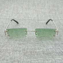 Load image into Gallery viewer, Vintage Small Clear Lens Glasses Men Rimless C Wire Sunglasses Oculos Square Shades for Women Outdoor Metal Frame Gafas