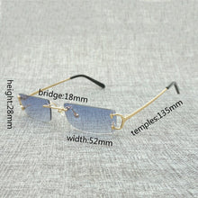 Load image into Gallery viewer, Vintage Small Clear Lens Glasses Men Rimless C Wire Sunglasses Oculos Square Shades for Women Outdoor Metal Frame Gafas